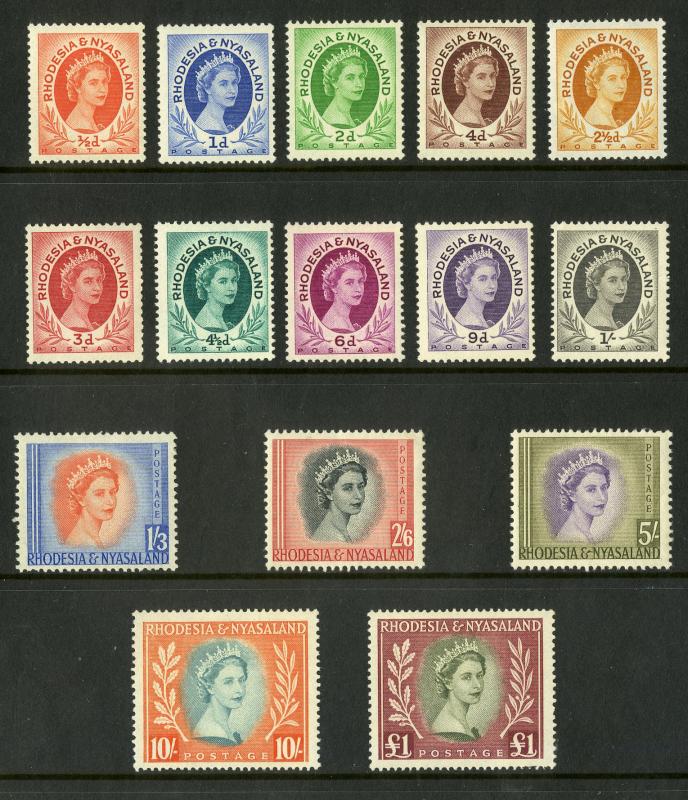 RHODESIA NYASSALAND 141-155 (MISSING 151) MNH SCV $107.50 BIN $45.00 ROYALTY