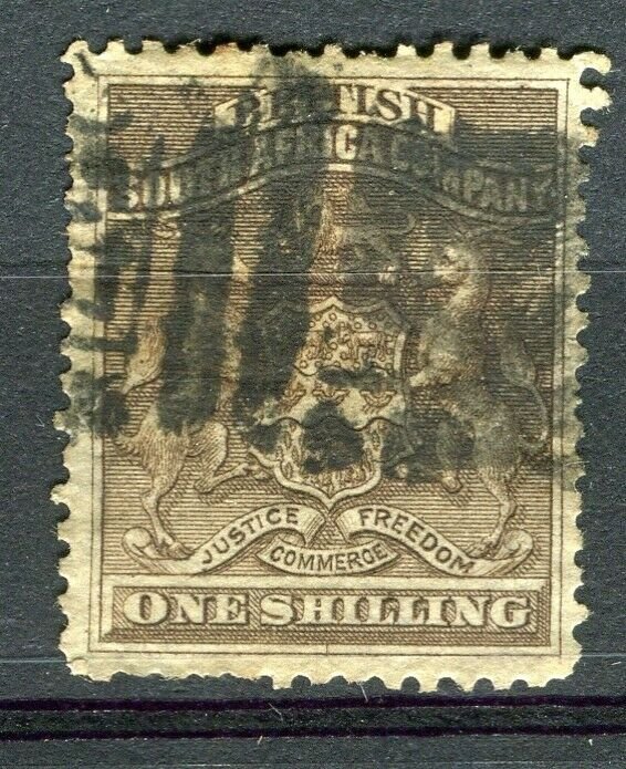 RHODESIA: 1890-92 early classic Springbok issue used Shade of 1s. value