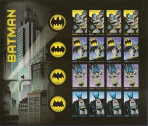 US 4935b Batman imperf NDC sheet (20 stamps) MNH 2014 