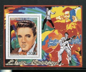 GUINEA 15th MEM ANN OF ELVIS PRESLEY FRENCH RED REVERSED INSC DEL S/S MINT NH