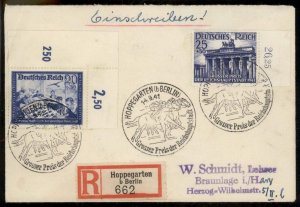 Germany 1941 Berlin Hopfgarten Grosser Preis Horse Race Mi803Registered C G98580