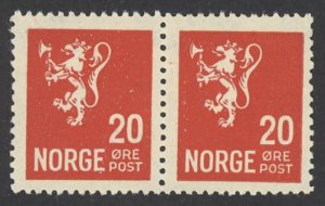 Norway Sc# 119 MNH pair 1927 20o scarlet Lion Rampant