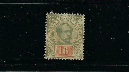 SARAWAK SCOTT #17 1888-97 SIR CHARLES JOHNSON BROOKE- 16 CENT MINT LIGHT HINGED