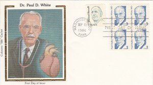 USA 1986 FDC Sc 2170 3c Dr. Paul D. White Colorano Silk Cachet