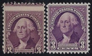 720 - 3c Misperf Error / EFO George Washington Mint NH