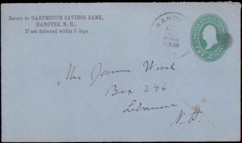 United States, New Hampshire, Postal Stationery