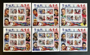Stamps sheetlet block Euro Foot 2016 Chad imperf.-