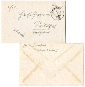 Germany Soldier's Free Mail 1940 Feldpost 09414/F Mobilmachung-1.1.1940) Bord...