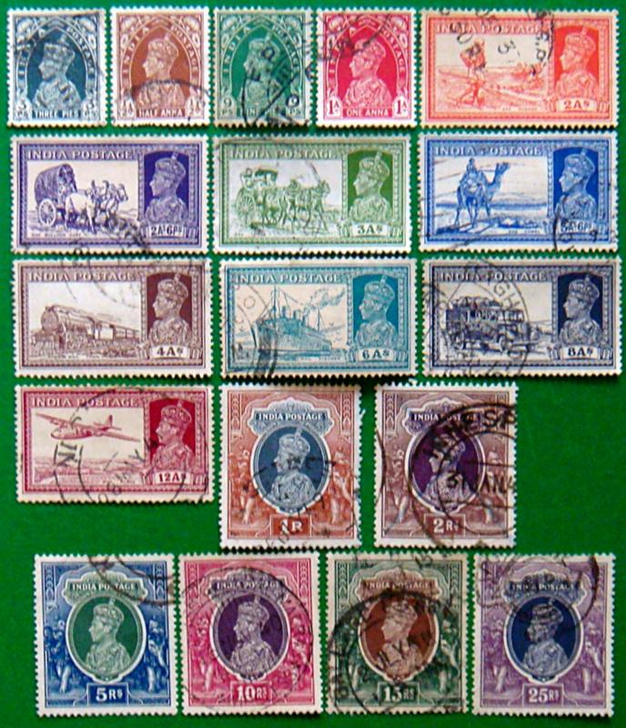 BRITISH INDIA 1937-40 King George VI COMPLETE SET Used