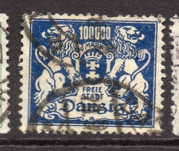 Danzig June 1923 Early Issue Fine Used 100000M. 251484