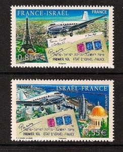 France-Israel #3533-34 Diplomacy w Israel 2008 NH 