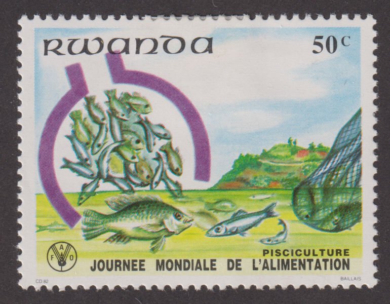 Rwanda 1077 Fish 1982