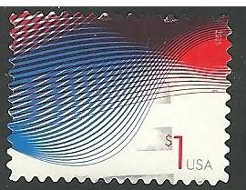 US Cat # 4953, Patriotic Waves, Used*