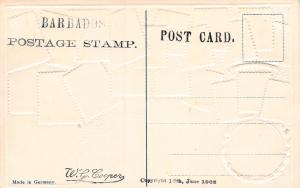 Barbados, Stamp Postcard,#110, Published by Ottmar Zieher, Circa 1905-10, Unused