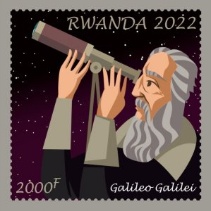 Stamps.Space.Astronomy Galileo Galilei  1 stamps  perforated  2022 year Rwanda