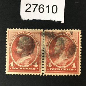 MOMEN: US STAMPS # 215 USED PAIR LOT #27610