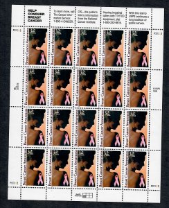 3081 Conquer Breast Cancer Full MNH Sheet at face value