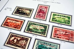 COLOR PRINTED FRENCH SYRIA 1916-1946 STAMP ALBUM PAGES (56 illustrated pages)