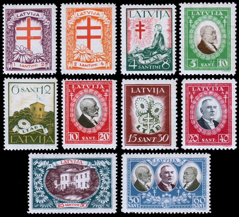 Latvia Scott B56-65 (1930) Mint NH VF Complete Set B