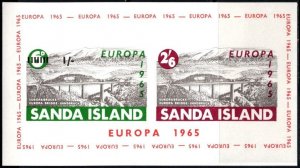 1965 Cinderella Sanda Island Scotland Europa Souvenir Sheet (White Paper) MNH