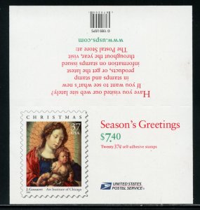 UNITED STATES SCOTT #3675a SEASON'S GREETINGS CPL  BOOKLET MINT NH