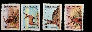 UZBEKISTAN Sc 64-7 NH ISSUE OF 1995 - WWF - ANIMALS