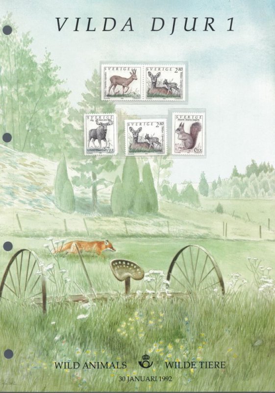 MB24 Sweden collector's sheet Scott 1920-1936 wild animals squirrel wild...