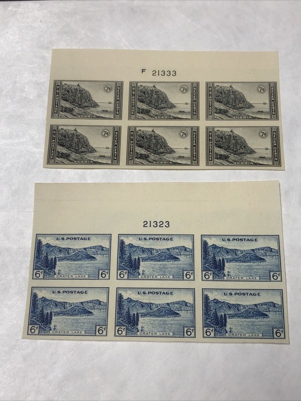 US 756-65 NATIONAL PARKS 1C Thru 10C Imperf Plate Blocks Of 6 Beautiful Set.