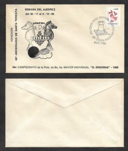 SE)1986 ARGENTINA  FIRST DAY COVER, CHESS SERIES, 40TH YEARS OF SANTA TERESITA,