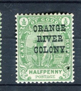 SOUTH AFRICA; ORANGE RIVER COLONY 1901 early QV Optd. issue 1/2d. Mint hinged