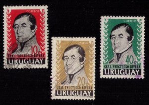 Uraguay (1962) Scott #686-688 USED A Complete Set Of 3 VF