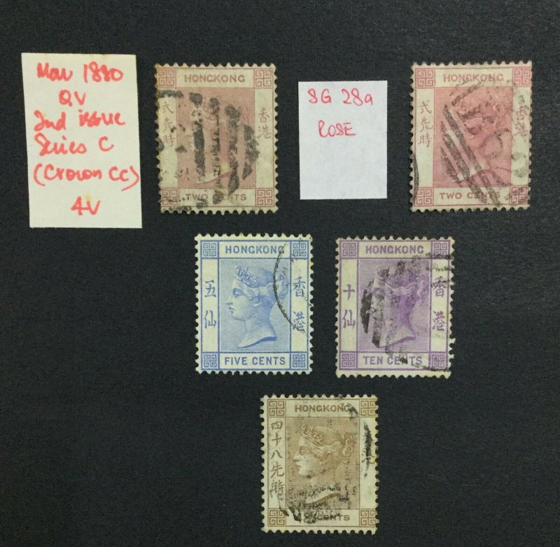 MOMEN: HONG KONG SG #28-31,28a 1880 USED £270 LOT #219147-539