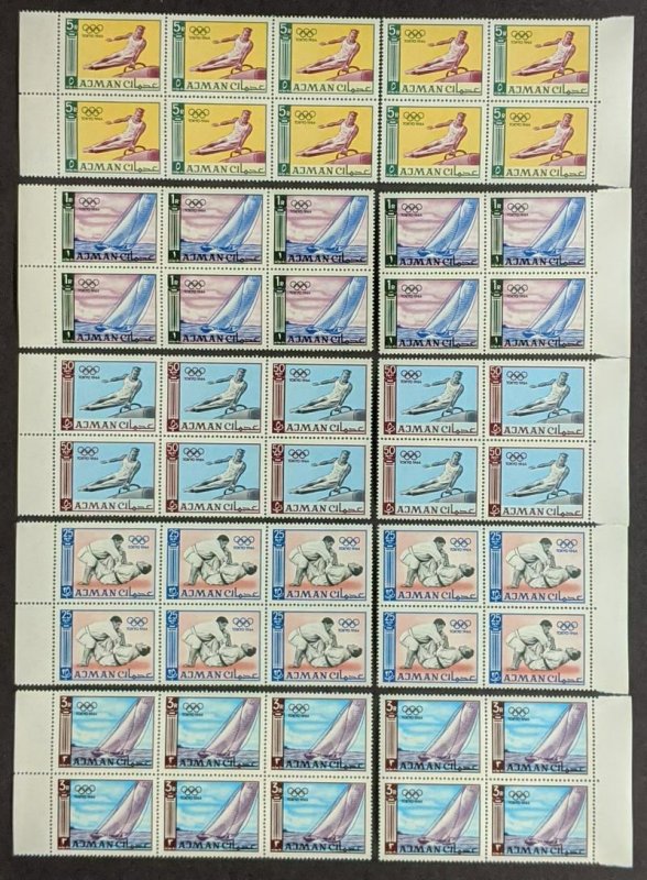 EDW1949SELL : AJMAN 1965 Scott #27-36 Olympics 10 Cplt sets All VF MNH. Cat $71.