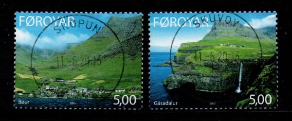 Faroe Islands Sc 433-34 2003 Small Towns stamp set used