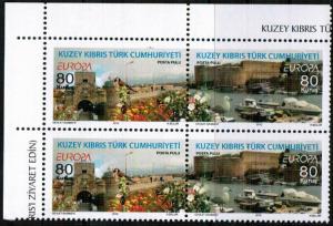 TURKISH CYPRUS 2012 - EUROPA - VISIT NORTH CYPRUS -  UMM STAMPS BLOCK OF 4