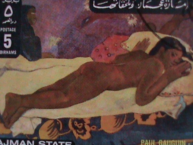 AJMAN 1972 WORLD FAMOUS NUDE ARTS PAINTING BY FAMOUS PAINTERS CTO BLOCK VF