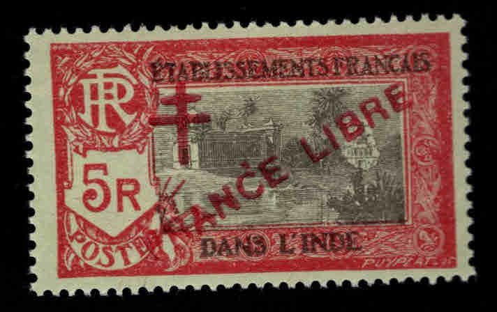 FRENCH INDIA  Scott 176 MH* France Libre  overprint