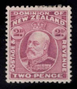 New Zealand Scott 132 KEVII MH* stamp Fresh Mauve color Hinged Remnant