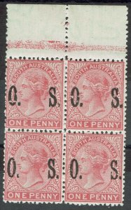 SOUTH AUSTRALIA 1899 QV OS 1D BLOCK */**