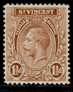 ST. VINCENT GV SG132b, 1½d brown, M MINT.