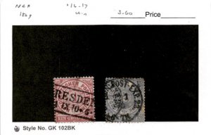 North German Confederation, Postage Stamp, #16-17 Used, 1869 (AG)