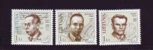 Lithuania Sc 759-761 2004 Famous Litthuanians stamp set mint NH