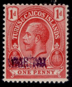 TURKS & CAICOS ISLANDS GV SG140a, 1d red, NH MINT. Cat £180. OPT DOUBLE