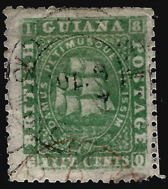 British Guiana SG56 Used FVF reperfed Cat$80..Fill a Key British Colony spot!