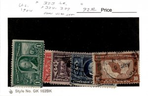 United States Postage Stamp, #323-327 Used, 1904 Louisiana Purchase (AC)