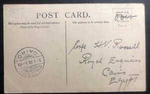 1907 Jersey Channel Island England RPPC Postcard Cover To Cairo Egypt Parish Chu