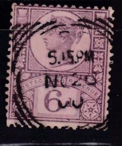 Great Britain 1887 6d violet rose Queen QV Jubilee  VF/Used/(o)