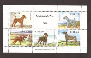 Ireland   #563-567a  MNH  1983  sheet  dogs  drawings