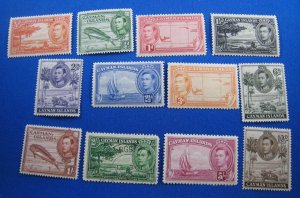 CAYMAN ISLANDS 1938-43  -  SCOTT # 100-111   COMPLETE SET   MLH            (c11)