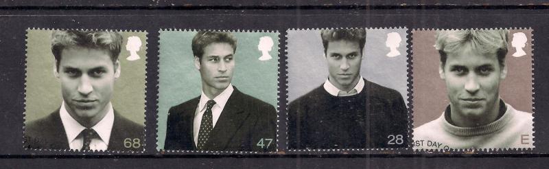 GB 2003 QE2 Prince Williams 21st B'day set of 4 used  ( E115 )